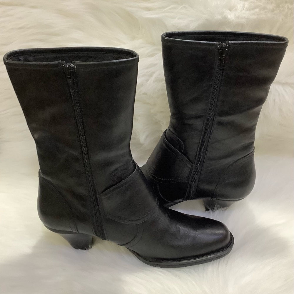 LIKE NEW 🖤BORN Pavan Black Mid Calf Moto Boots - Picture 5 of 14